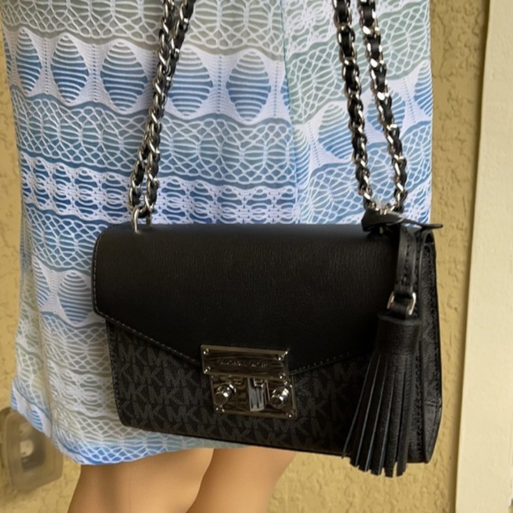 Michael Kors Rose Small Crossbody Black NWT